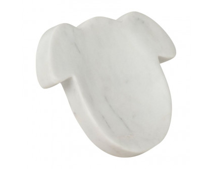 Sagebrook - 7"x5" Marble Dog Trinket Tray in White