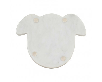 Sagebrook - 7"x5" Marble Dog Trinket Tray in White