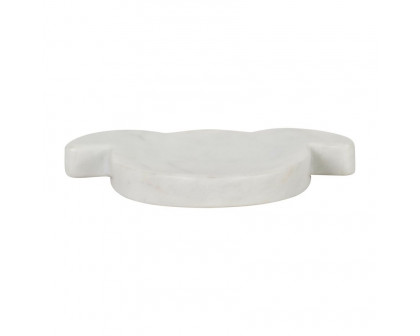 Sagebrook - 7"x5" Marble Dog Trinket Tray in White