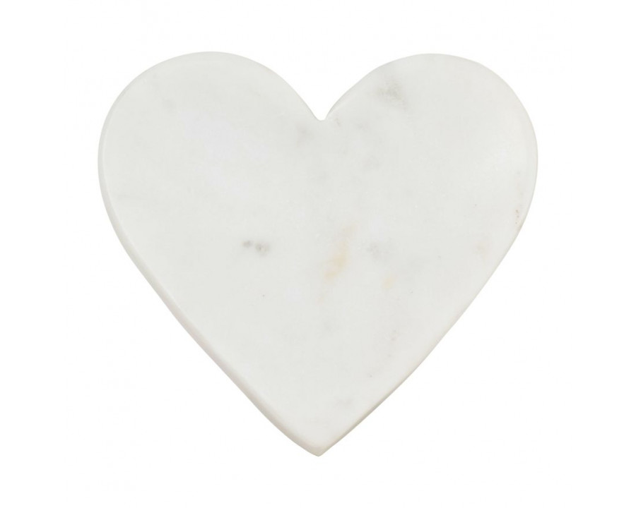 Sagebrook - 5"x5" Marble Heart Trinket Tray in White