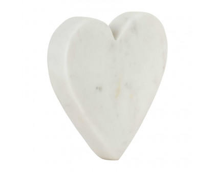 Sagebrook - 5"x5" Marble Heart Trinket Tray in White