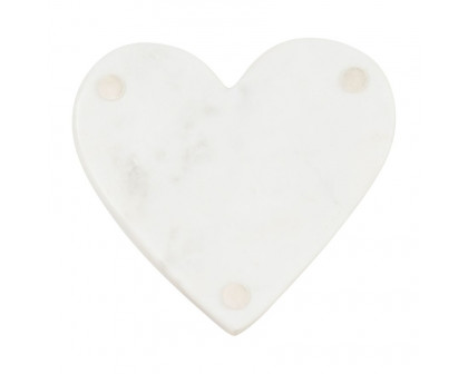 Sagebrook - 5"x5" Marble Heart Trinket Tray in White