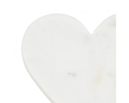 Sagebrook - 5"x5" Marble Heart Trinket Tray in White