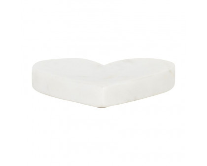 Sagebrook - 5"x5" Marble Heart Trinket Tray in White