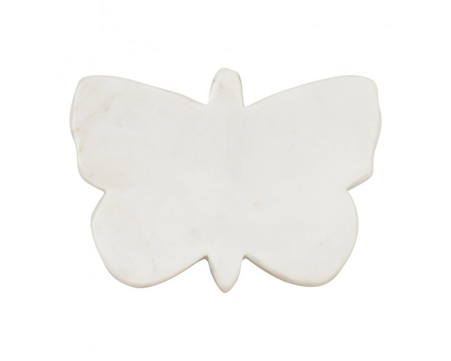 Sagebrook - 7"x5" Marble Butterfly Trinket Tray in White