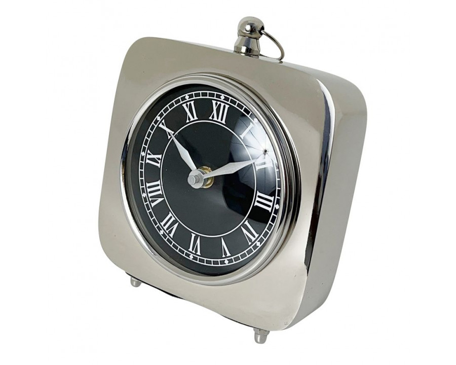 Sagebrook - 6" Metal Square Table Clock in Silver