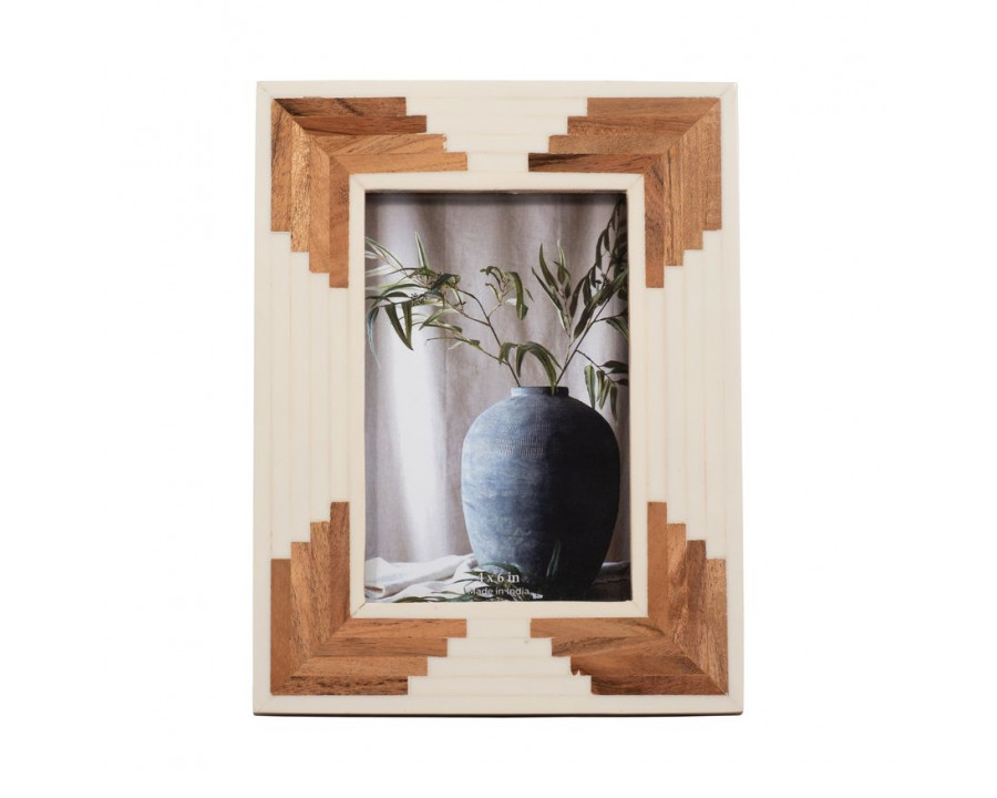 Sagebrook 4"x6" Resin Cascading Wood Photo Frame