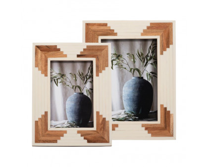 Sagebrook 4"x6" Resin Cascading Wood Photo Frame - White