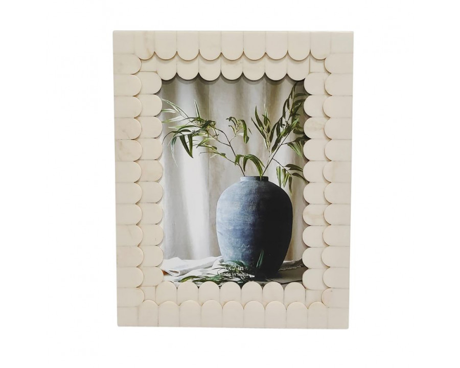 Sagebrook 5"x7" Resin Scalloped Photo Frame - Ivory