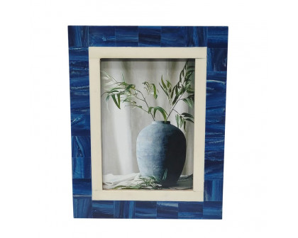 Sagebrook - 4"x6" Resin Navy & White Border Photo Frame