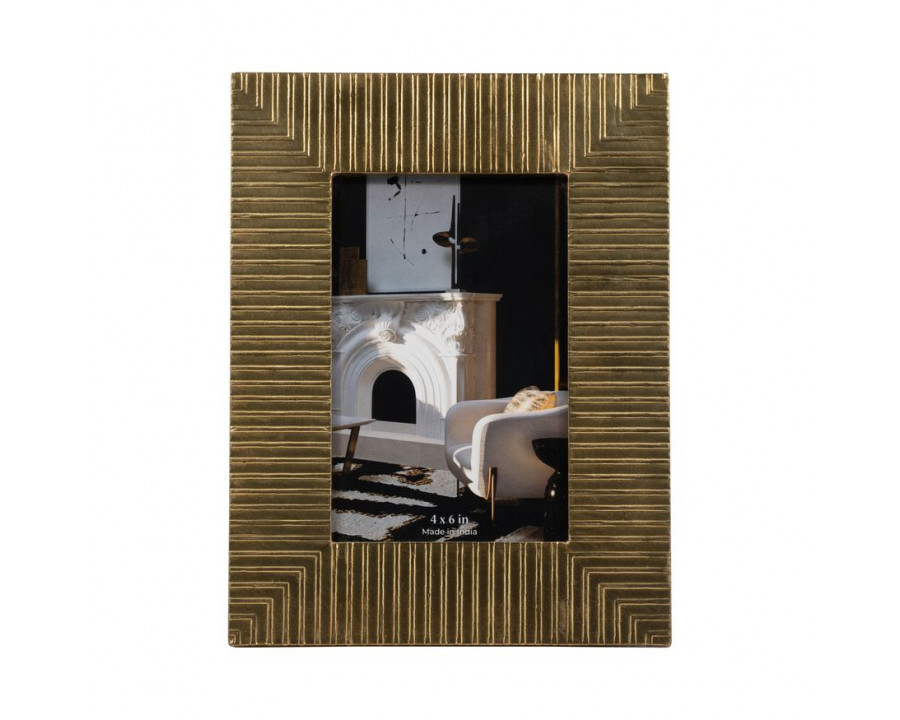 Sagebrook 4"x6" Metal 5th Ave Photo Frame - Gold