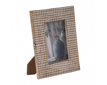 Sagebrook 5"x7" Wood Crossings Photo Frame - Natural/White