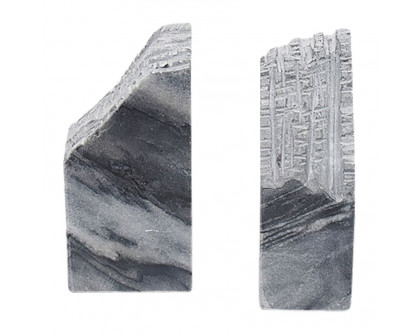 Sagebrook - 7" Marble Live Edge Bookends (Set Of 2) in Black