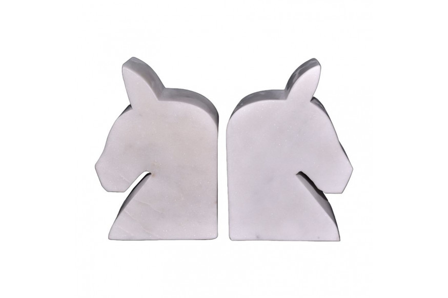 Sagebrook™ 6" Marble Horse Head Bookends (Set Of 2) - White