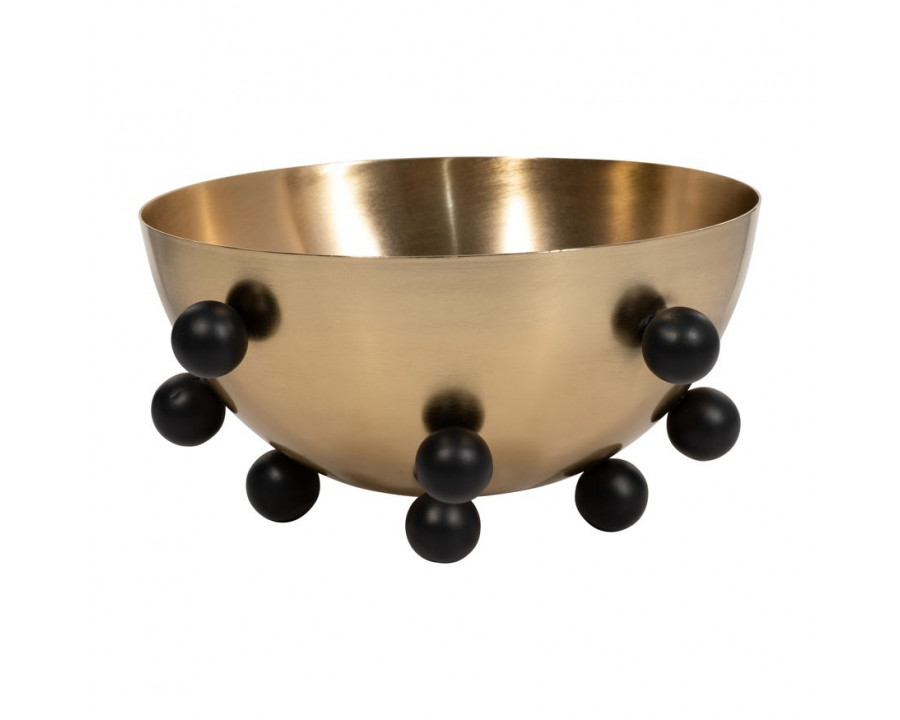 Sagebrook - 13" Metal Bubble Bowl in Gold/Black