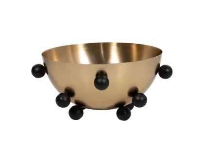 Sagebrook - 13" Metal Bubble Bowl in Gold/Black