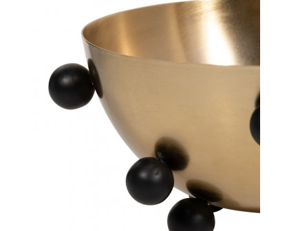 Sagebrook - 13" Metal Bubble Bowl in Gold/Black