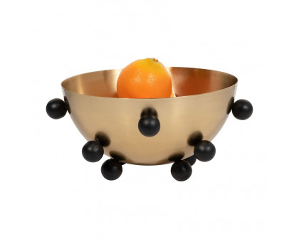 Sagebrook - 13" Metal Bubble Bowl in Gold/Black