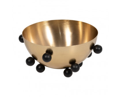 Sagebrook - 13" Metal Bubble Bowl in Gold/Black