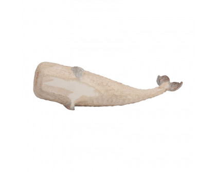 Sagebrook - 11" Resin Whale Decor in Ivory