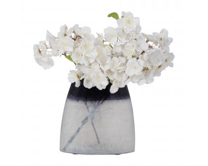 Sagebrook 8" Glass Ombre Vase - Blue/White