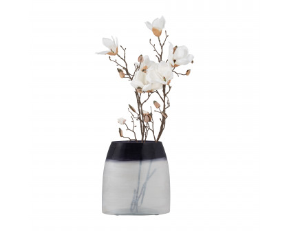 Sagebrook 11" Glass Ombre Vase - Blue/White