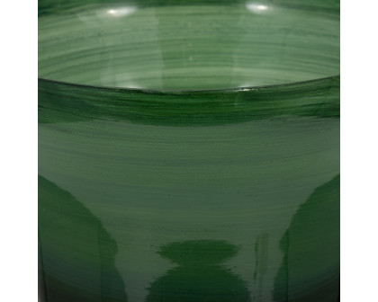 Sagebrook 19" Glass 5th Ave Vase On Stand - Green/Gold