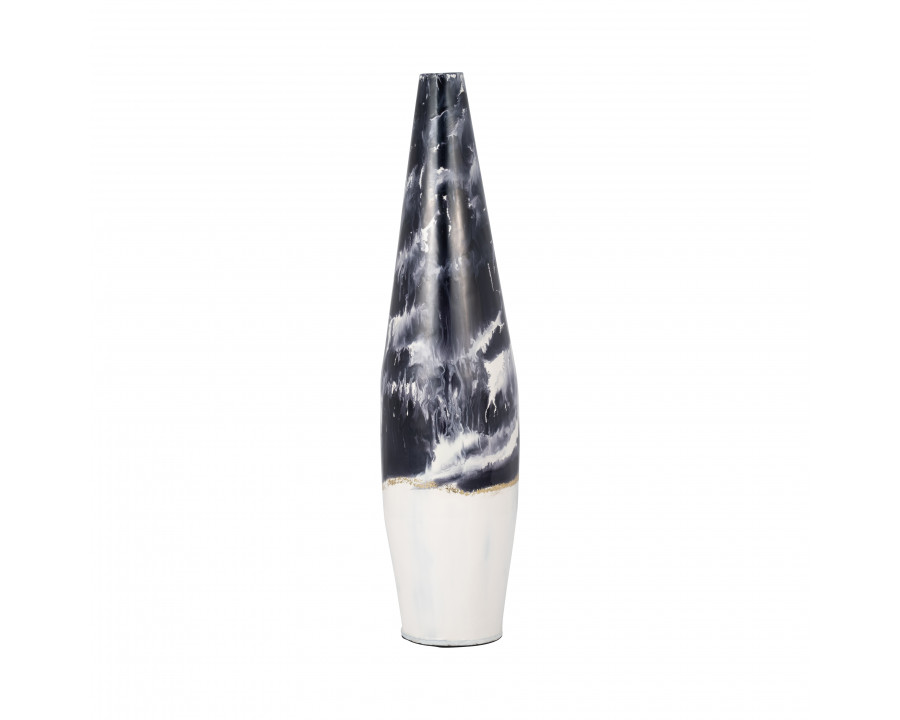 Sagebrook 25" Metal Neptune Floor Vase - Ivory/Navy