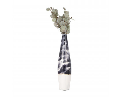 Sagebrook 25" Metal Neptune Floor Vase - Ivory/Navy