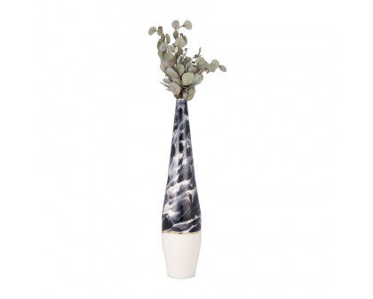 Sagebrook 35" Metal Neptune Floor Vase - Ivory/Navy