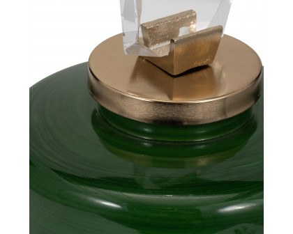 Sagebrook 14" Glass Emerald City Vase with Lid - Green