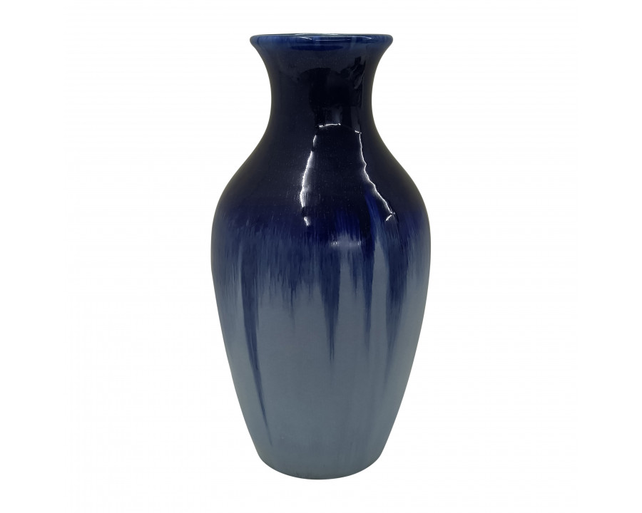 Sagebrook - 16" Ceramic Reactive Drip Vase in Blue