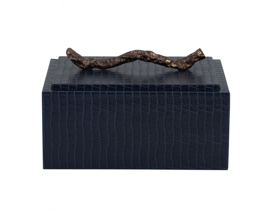 Sagebrook - 10" Faux Leather Copenhagen Box in Navy