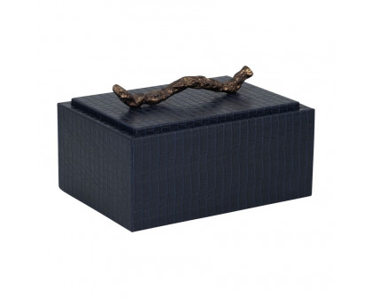 Sagebrook - 10" Faux Leather Copenhagen Box in Navy