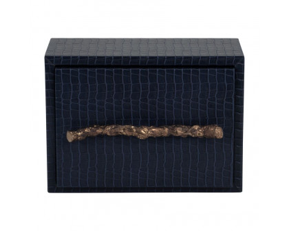 Sagebrook - 10" Faux Leather Copenhagen Box in Navy