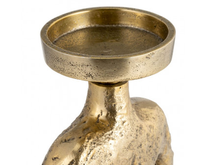 Sagebrook 9" Metal Hands On Hip Pillar Candle Holder - Gold