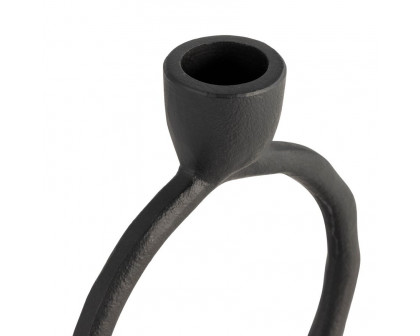 Sagebrook 6" Metal Round Ring Taper Candle Holder - Black