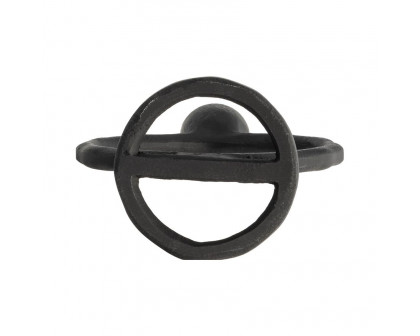 Sagebrook 6" Metal Round Ring Taper Candle Holder - Black