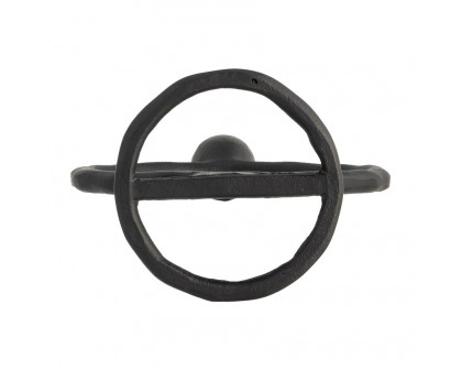 Sagebrook 8" Metal Round Ring Taper Candle Holder - Black