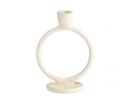 Sagebrook 6" Metal Round Ring Taper Candle Holder