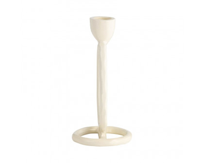 Sagebrook 6" Metal Round Ring Taper Candle Holder - Cotton