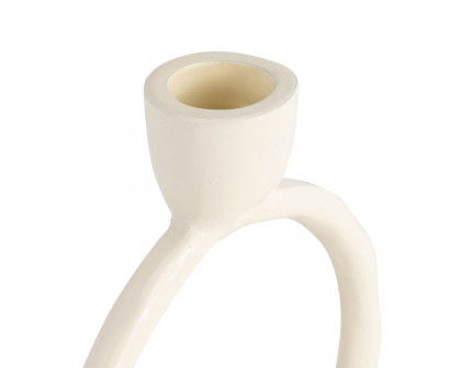 Sagebrook 6" Metal Round Ring Taper Candle Holder - Cotton