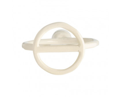 Sagebrook 6" Metal Round Ring Taper Candle Holder - Cotton