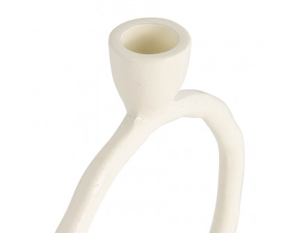 Sagebrook 8" Metal Round Ring Taper Candle Holder - Cotton