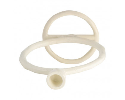 Sagebrook 8" Metal Round Ring Taper Candle Holder - Cotton