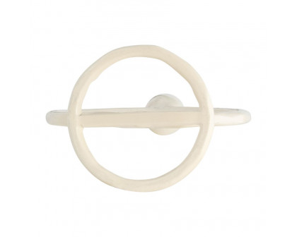 Sagebrook 8" Metal Round Ring Taper Candle Holder - Cotton