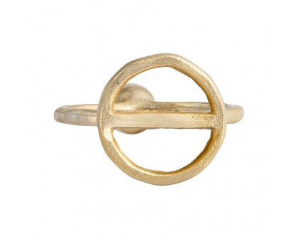 Sagebrook 6" Metal Round Ring Taper Candle Holder - Gold