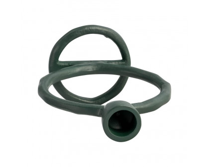 Sagebrook 6" Metal Round Ring Taper Candle Holder - Dark Green