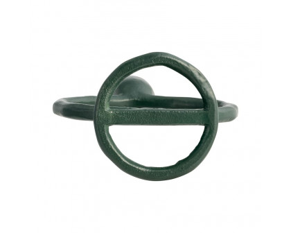 Sagebrook 6" Metal Round Ring Taper Candle Holder - Dark Green