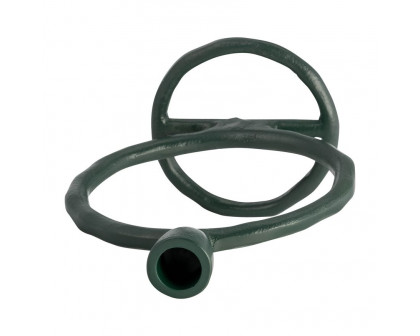 Sagebrook 8" Metal Round Ring Taper Candle Holder - Dark Green